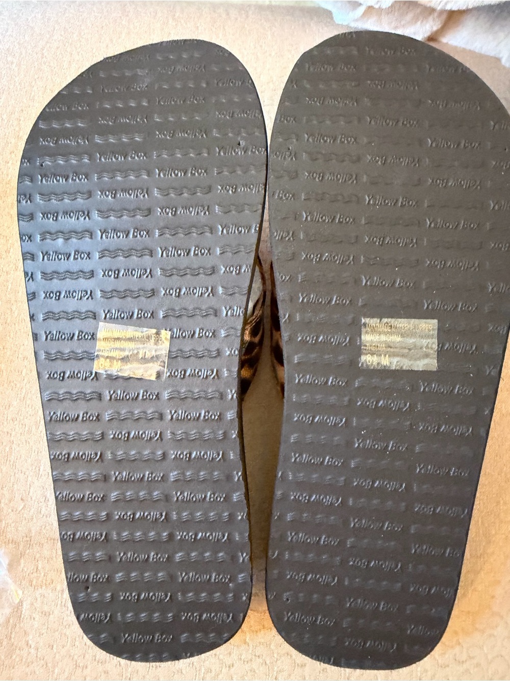 Yellow Box Leopard-Print Brown & Black Flip Flops - Picture 4 of 9